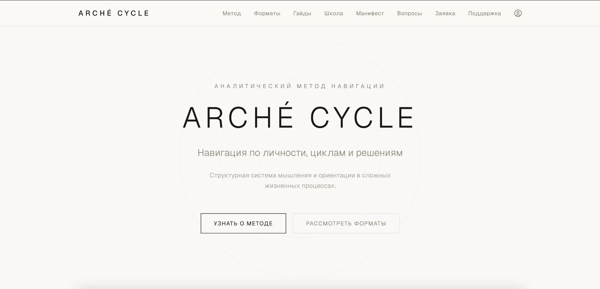 Arché Cycle — главная страница